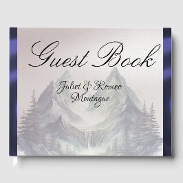 Livro De Visitas Watercolor Mountains Wedding Medium