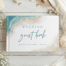 Livro De Visitas Watercolor Ocean Beach Destination Wedding