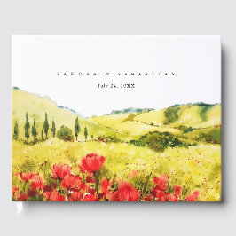Livro De Visitas Watercolor Poppy Spring Wedding