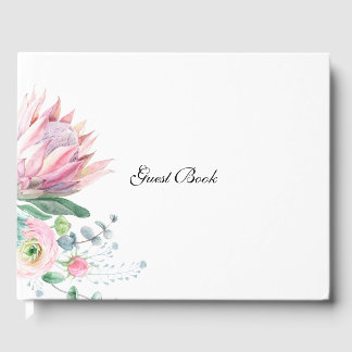 Livro De Visitas Watercolor Protea Wedding