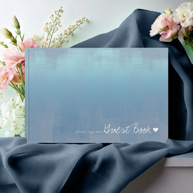 Livro De Visitas Watercolor Refletions Wedding Dusty Blue ID774 (Criador carregado)
