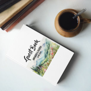 Livro De Visitas Watercolor Wildflower Mountain