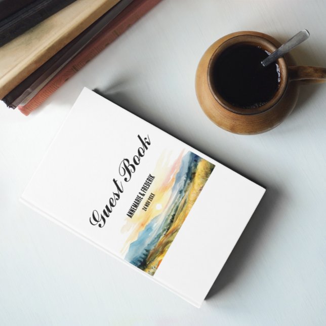 Livro De Visitas Watercolor Wildflower Sundown (Criador carregado)