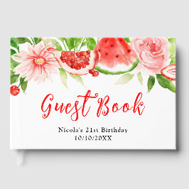 Livro De Visitas Watermelon and Pomegranate Birthday