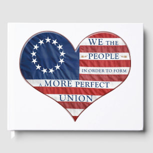 Livro De Visitas We The People American Flag Heart