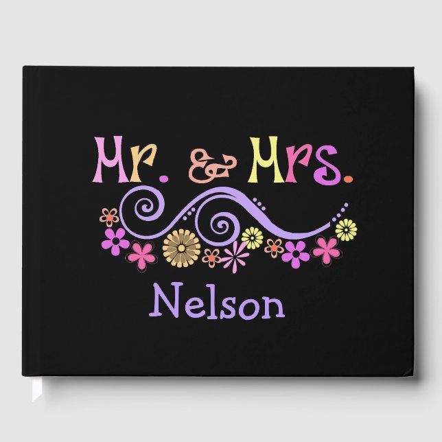 Livro De Visitas Whimsical Sr. e Sra. Wedding Guest Book (Frente)