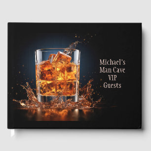 Livro De Visitas Whiskey De Texto Personalizado Nas Rochas