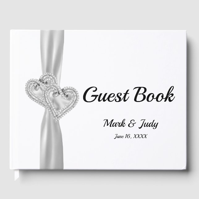 Livro De Visitas White Diamond Hearding Guestbook (Frente)