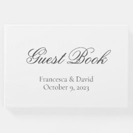 Livro De Visitas White Elegant Wedding Modern Simple