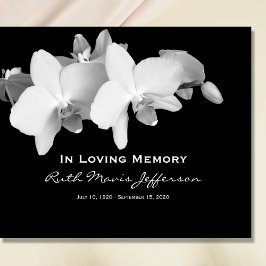 Livro De Visitas White Orchids Memorial ou Funeral Guest Book
