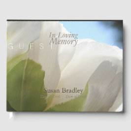 Livro De Visitas White Peony In Loving Memory Funeral Guest Book