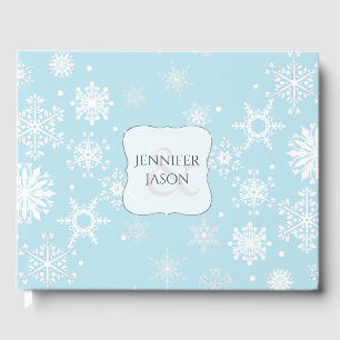 Livro De Visitas White Snowflakes Casamento no inverno Guest Book