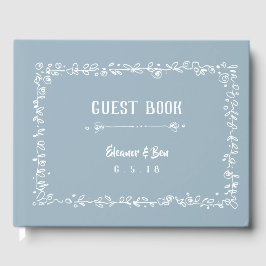 Livro De Visitas White Wreath Border — Guest Book