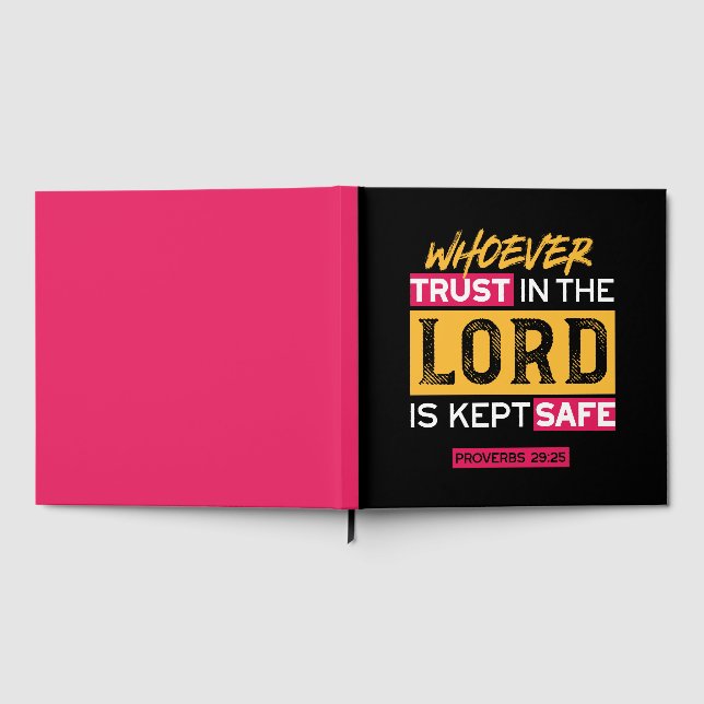 Livro De Visitas Whoever Trusts in the Lord Is Kept Safe Quote (Completo)