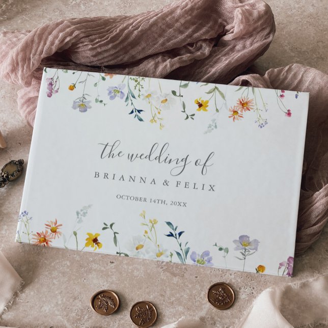 Livro De Visitas Wild Multicolor Floral Wedding (Criador carregado)