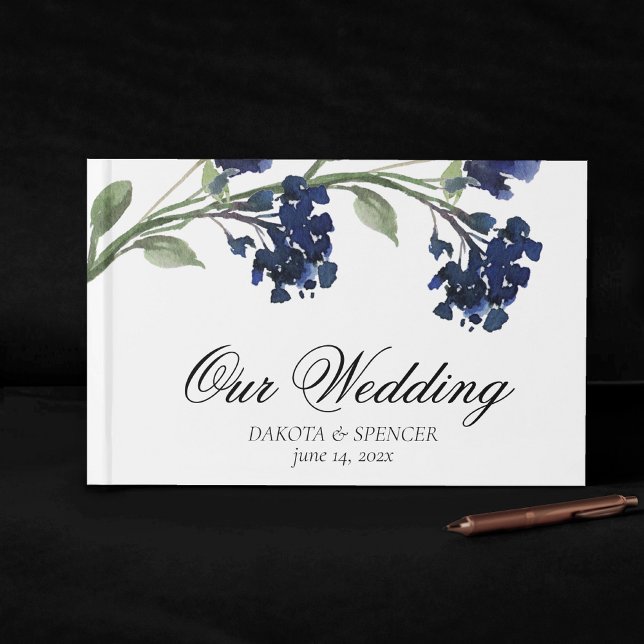 Livro De Visitas Wildbloom | Flores de Jardim da Boêmia Azul Clássi (Criador carregado)