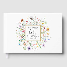 Livro De Visitas Wildflower Baby Shower Guest Book