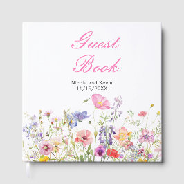 Livro De Visitas Wildflower Spring Floral Wedding Guest Book