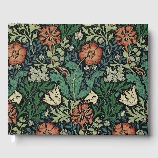Livro De Visitas William Morris Compton Floral Art Nouveau Pattern (Frente)