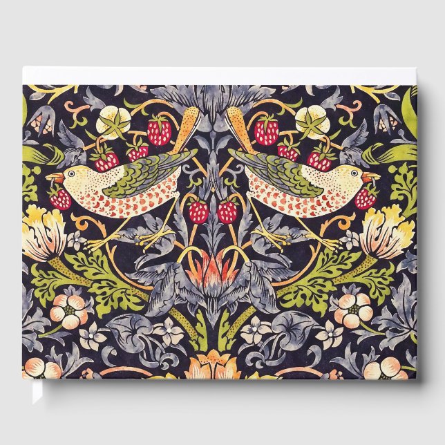 Livro De Visitas William Morris Strawberry Thef Floral Art Nouveau (Frente)