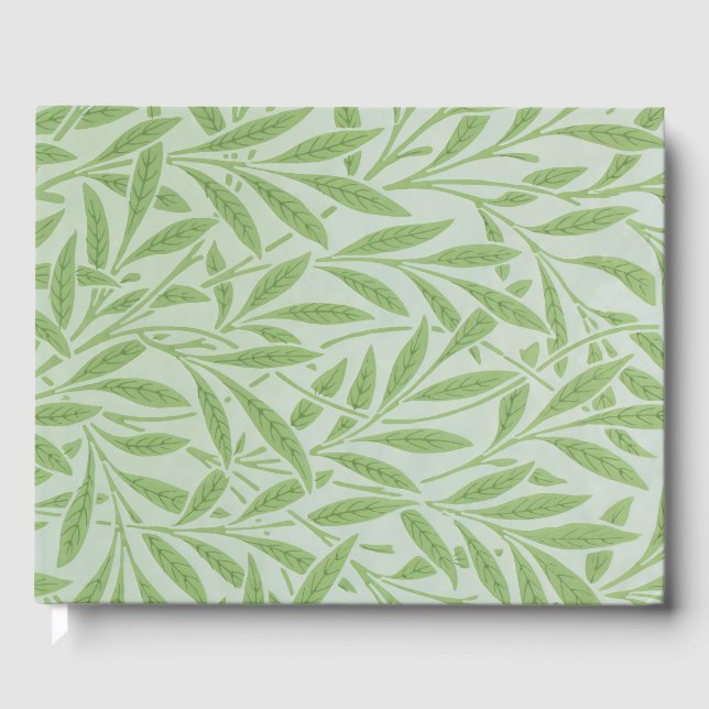 Livro De Visitas William Morris Willow Flower Classic Green (Frente)