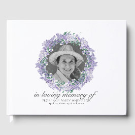 Livro De Visitas Wisteria Wreath Photo Memorial Funeral