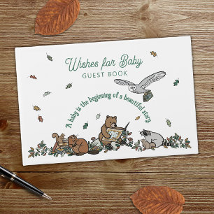 Livro De Visitas Woodland Storybook deseja Chá de fraldas