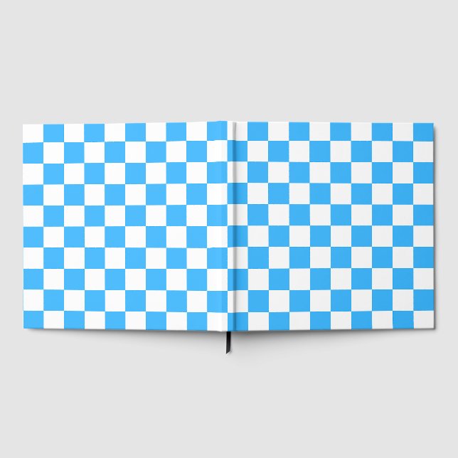 Livro De Visitas Xadrez azul claro clássico (Completo)