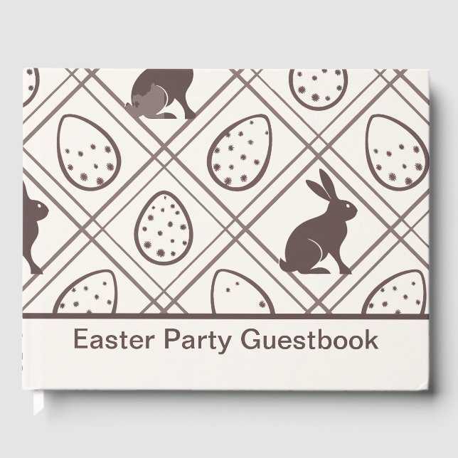 Livro De Visitas Xadrez castanha Páscoa personalizada (Frente)