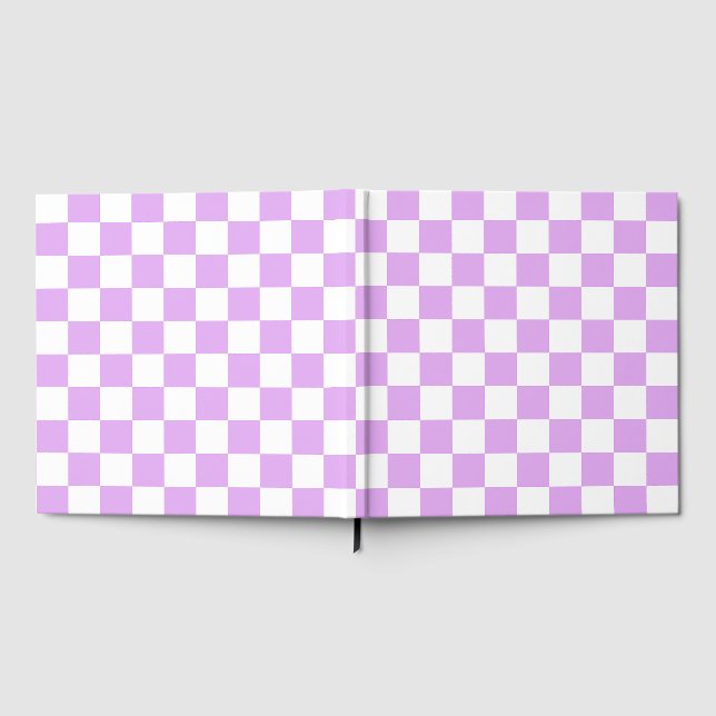 Livro De Visitas Xadrez clássico lavanda claro (Completo)