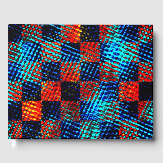 Livro De Visitas Xadrez laranja quase vermelha, azul e suja (Frente)