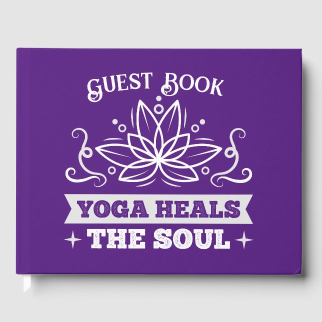 Livro De Visitas Yoga Curva A Alma Que Lotus Flower Purple (Frente)