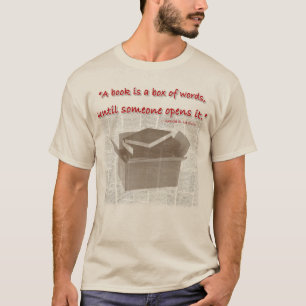 livro e leitura de t-shirt temática