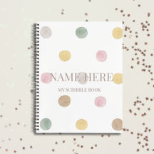Livro Escrivado Moderno de Polkadot Personalizado