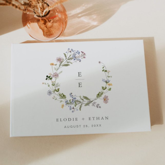 Livro Guest de Casamento Floral Moderno Wildflower (Criador carregado)