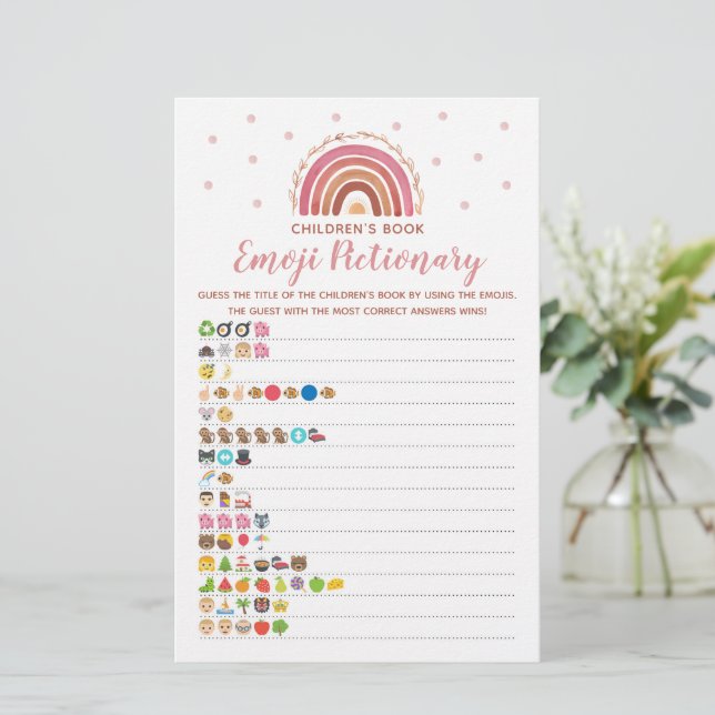 Livro Infantil Emoji Pictionary Jogo Boho Arco-íri (Em pé/Frente)