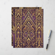 Livro-manual gótico púrpura e Dourado