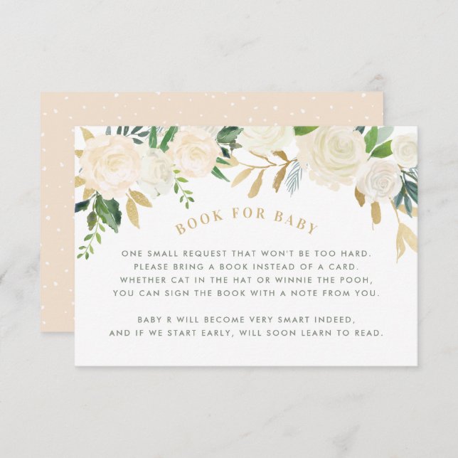 Livro Para Cartão De Solicitação De Chá Floral De  (Frente/Verso)