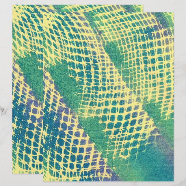 Livro Verde Azul Diamante Padrão Amarelo (Frente/Verso)