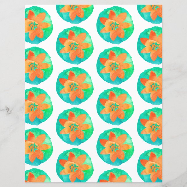 Livro Verde Laranja Multicolorido Flor Tropical (Frente)