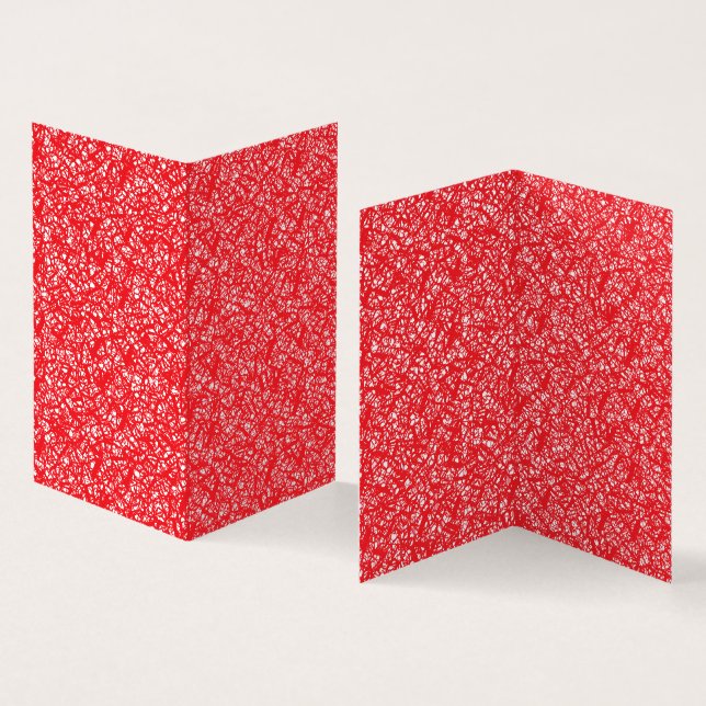 Livro Vertical Dobrado | Padrão Abstrato Vermelho (Interior e exterior)