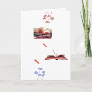 Livros Aconchegantes e Flores Cartão de Boas-Vinda
