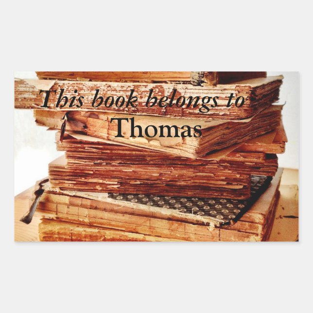 livros antigos num autocolante (Frente)