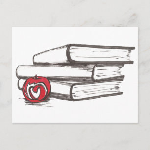 Livros + Apple   Cartão postal   Personalizável