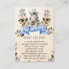 livros azuis de zebra bebê para cartão de pedido d