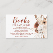 Livros Boho Terracotta para Cartão de Recepção