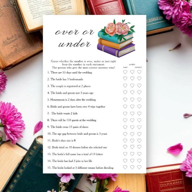 Livros Chuveiro de noiva Jogo sobre ou sob (Criador carregado)