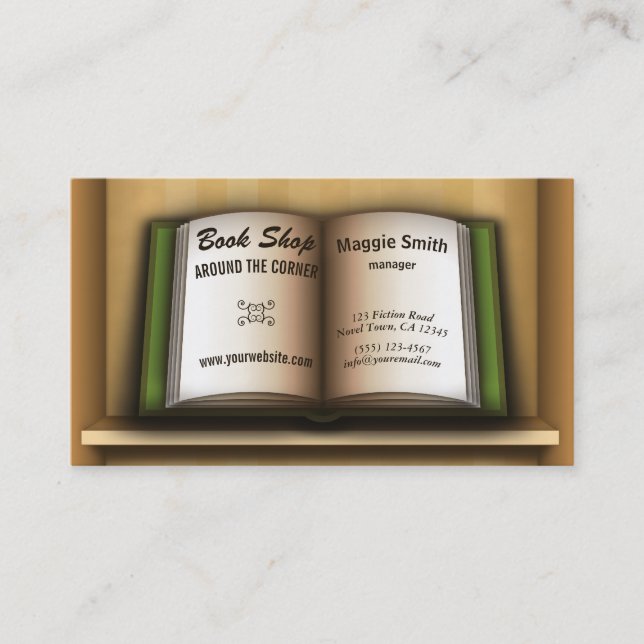 Livros da Loja de Livros sobre Cartões de visitas  (Frente)