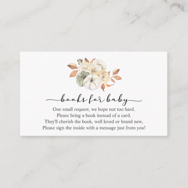 Livros de Abóbora de Outono para Cartão de Inserçã (Frente)