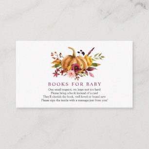 Livros de Abóbora para Cartão de Inserção de Bebê